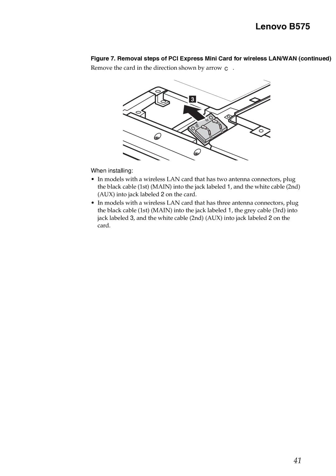 Lenovo B575 manual When installing 