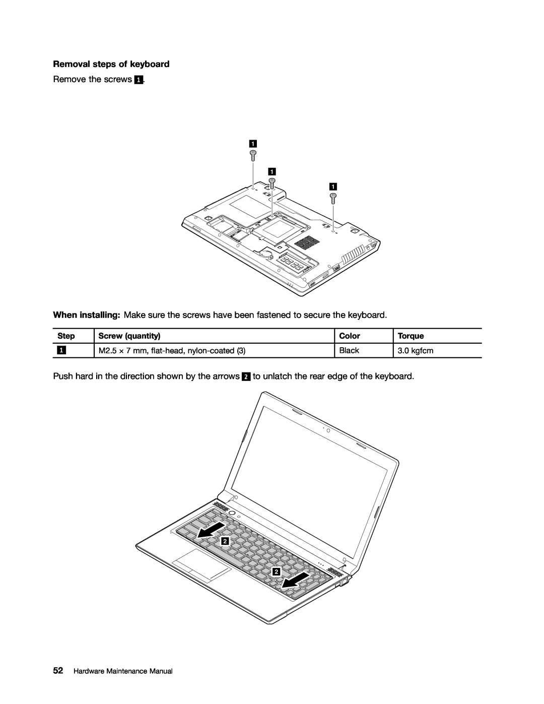 Lenovo B575E manual Removal steps of keyboard, Hardware Maintenance Manual 