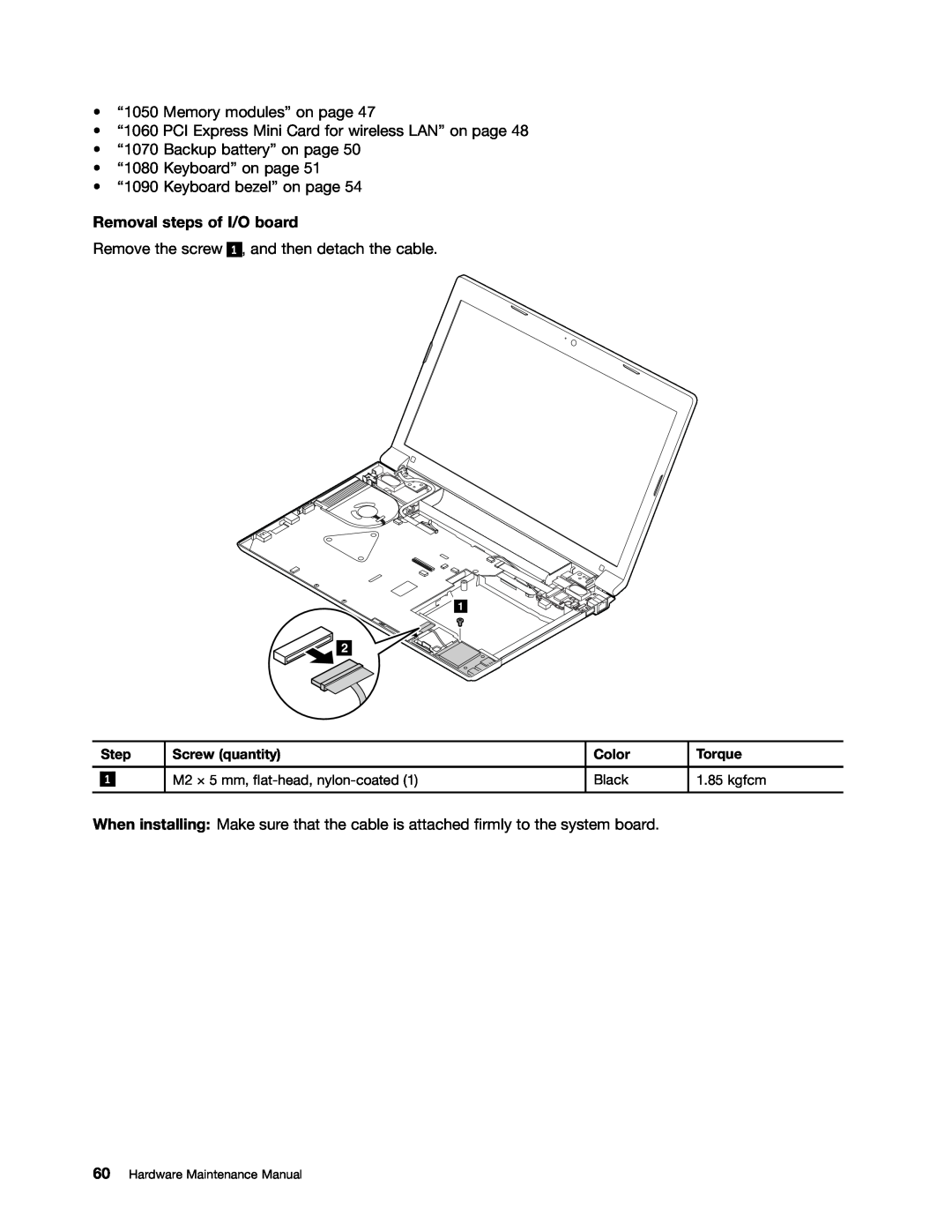 Lenovo B575E manual Removal steps of I/O board, Hardware Maintenance Manual 