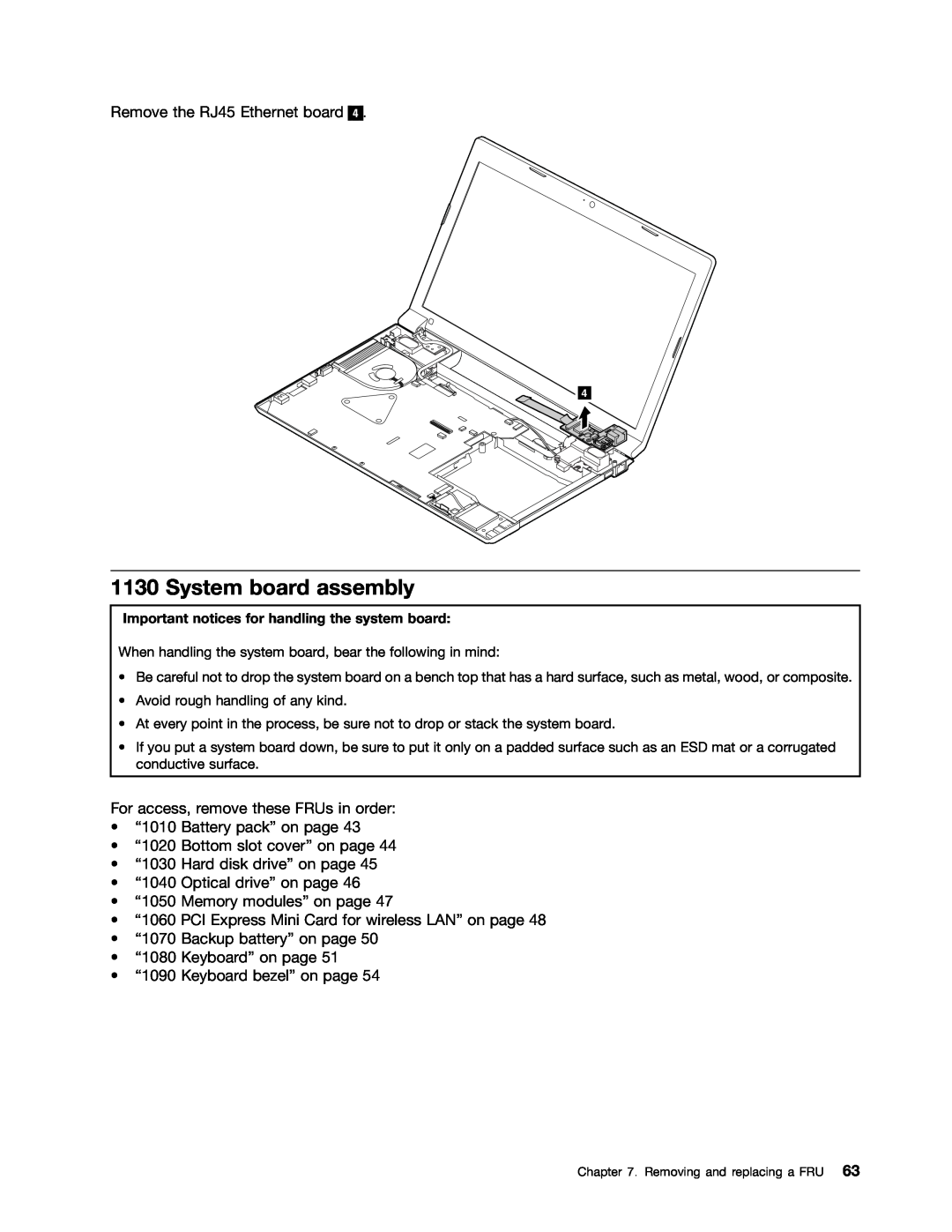 Lenovo B575E manual System board assembly, Important notices for handling the system board 