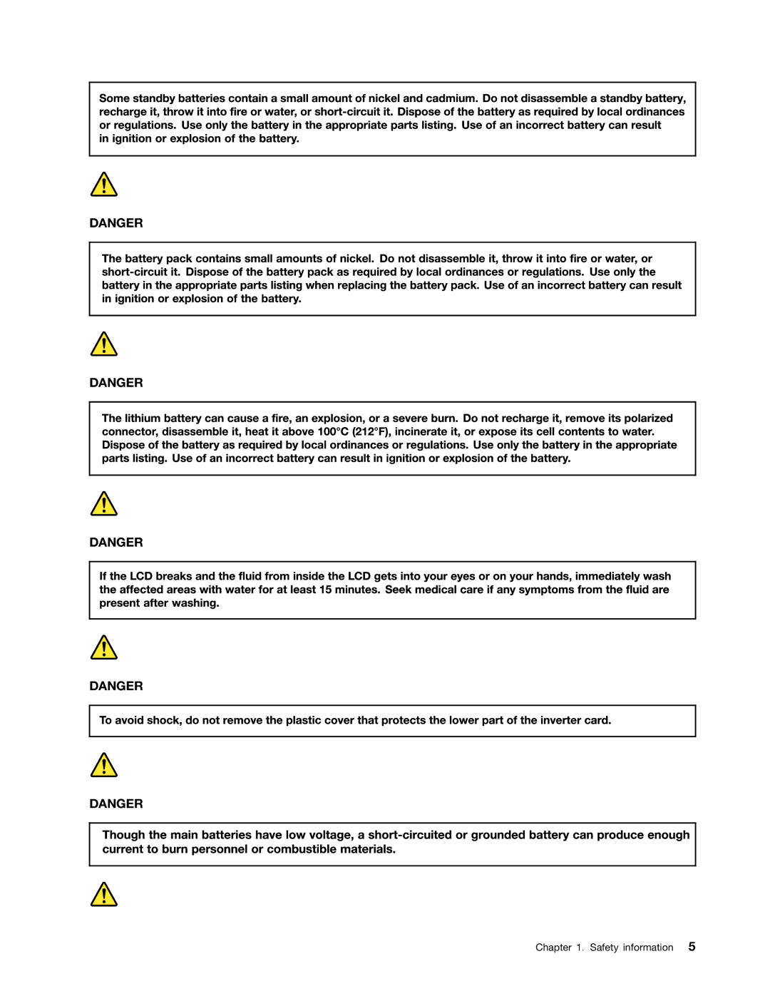 Lenovo B575E manual Safety information 