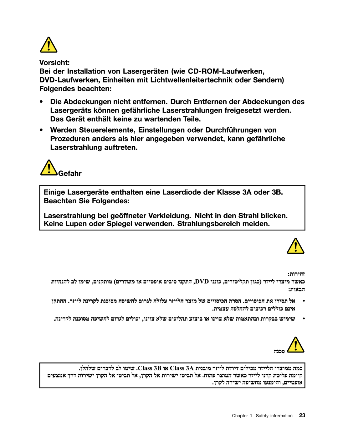 Lenovo B575E manual Safety information 