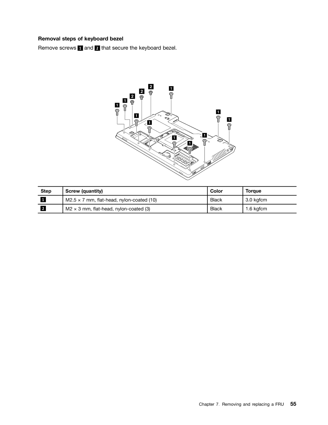 Lenovo B575E manual Removal steps of keyboard bezel, Remove screws That secure the keyboard bezel 