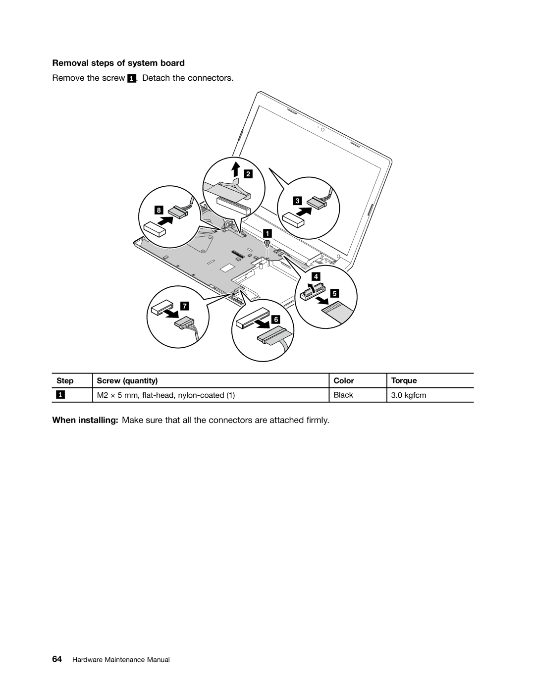 Lenovo B575E manual Removal steps of system board 