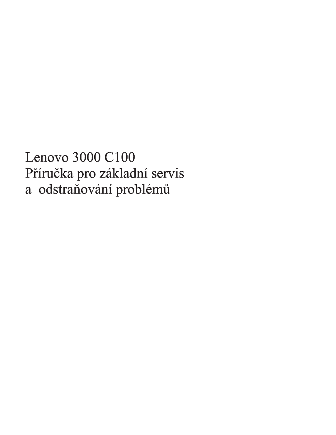 Lenovo C100 manual 
