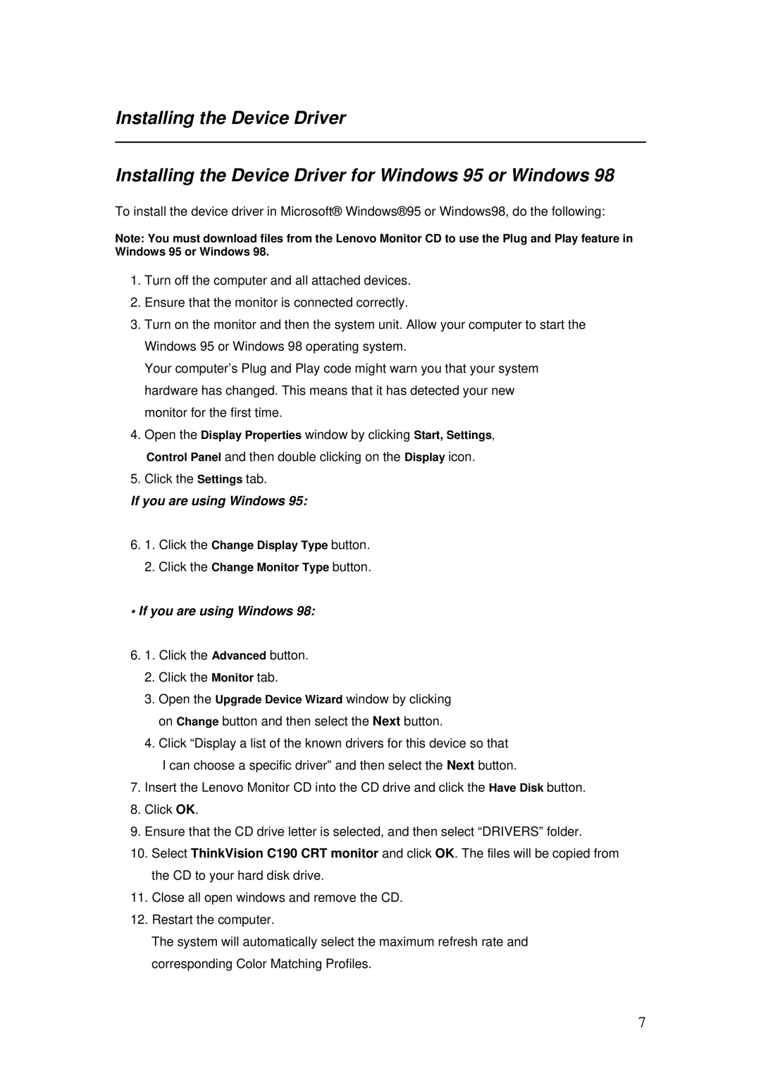 Lenovo C190 manual If you are using Windows 