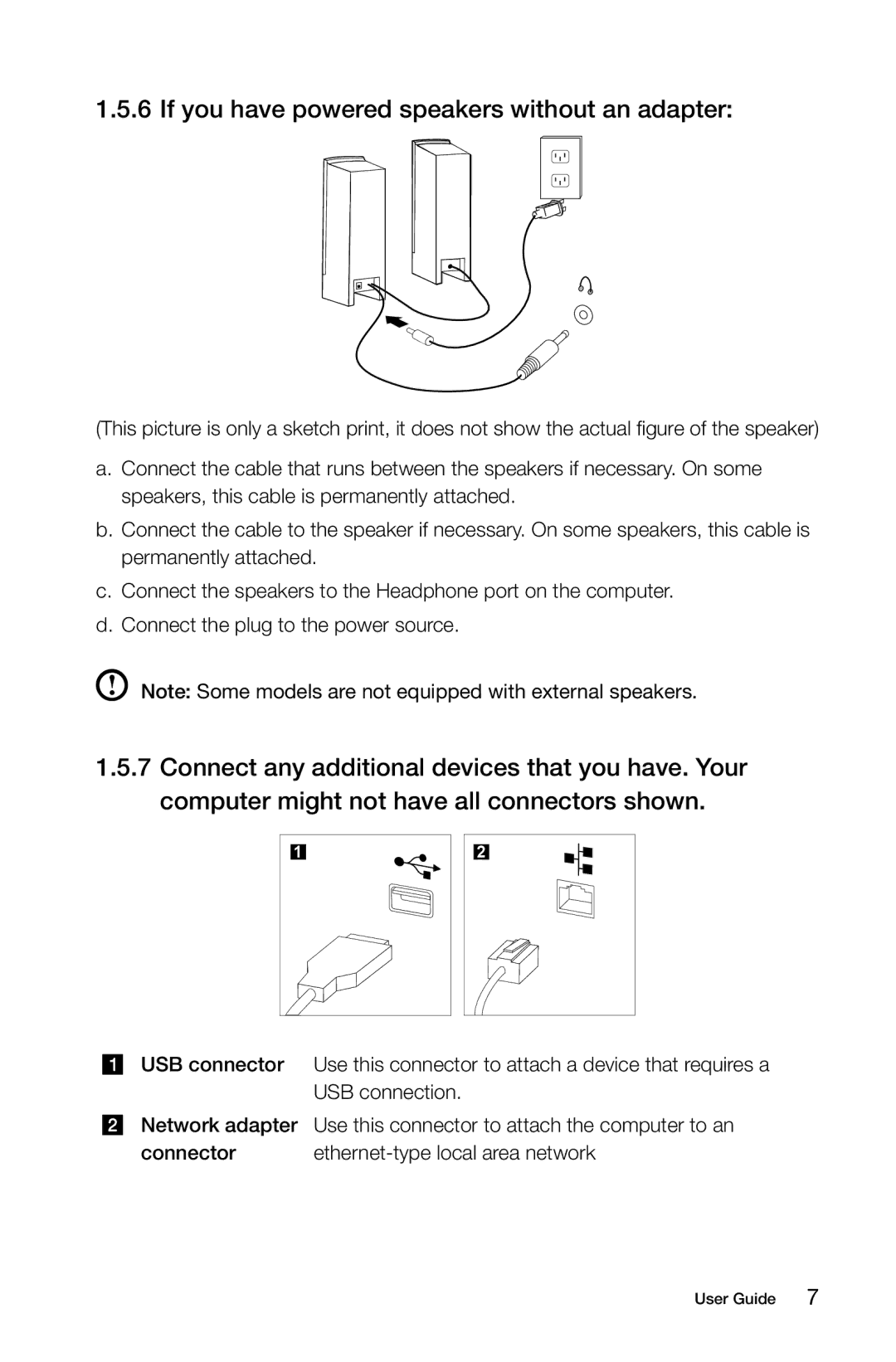 Lenovo C2 manual If you have powered speakers without an adapter 