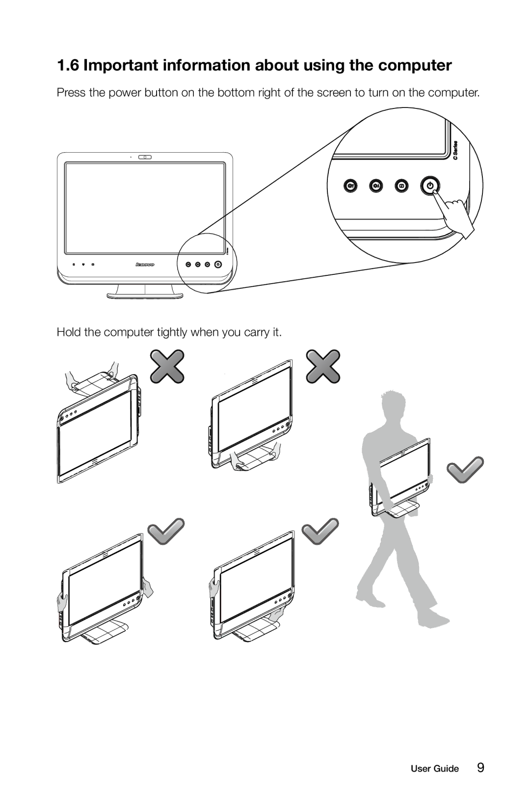 Lenovo C2 manual Important information about using the computer 