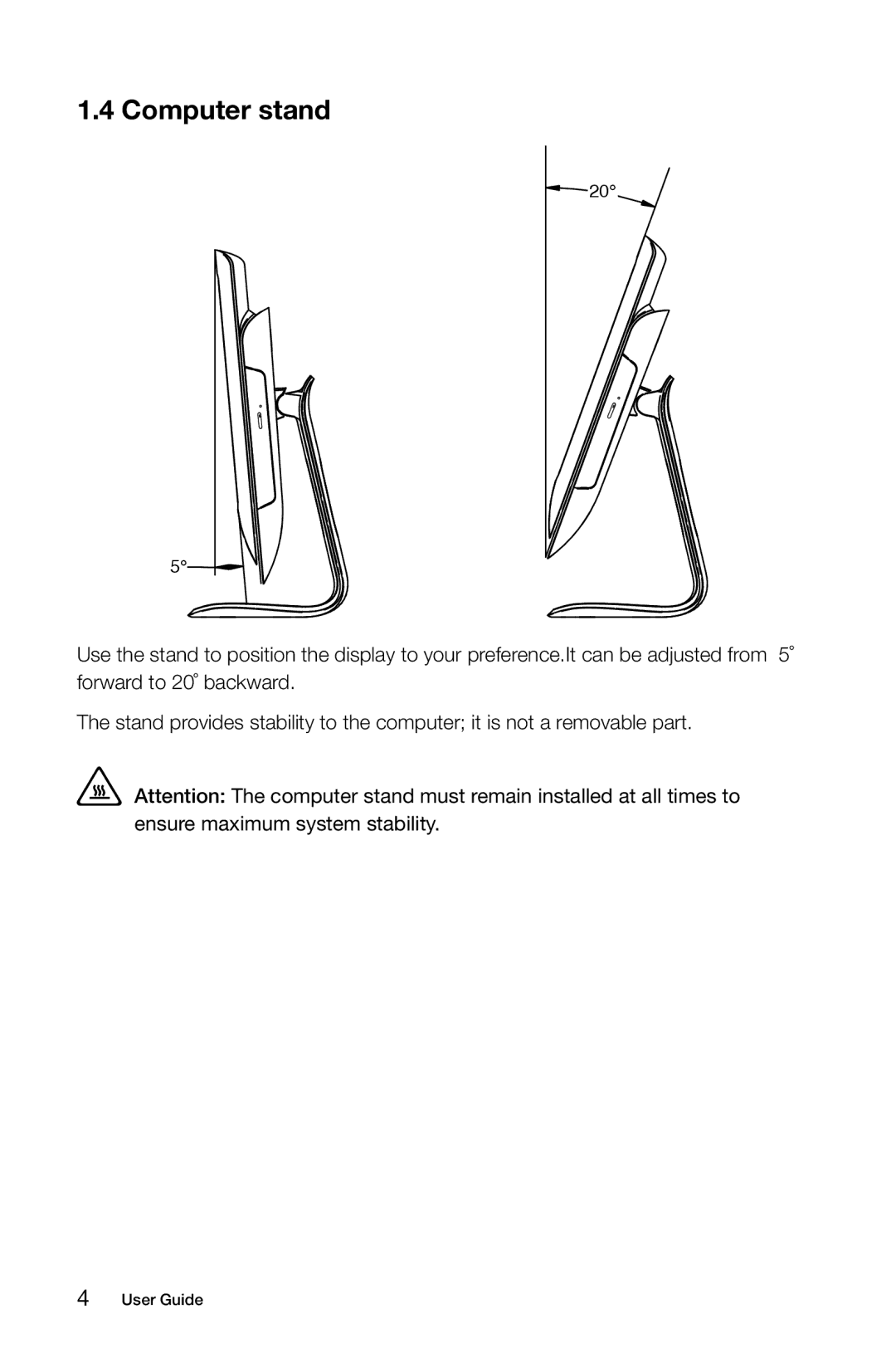 Lenovo C2 manual Computer stand 