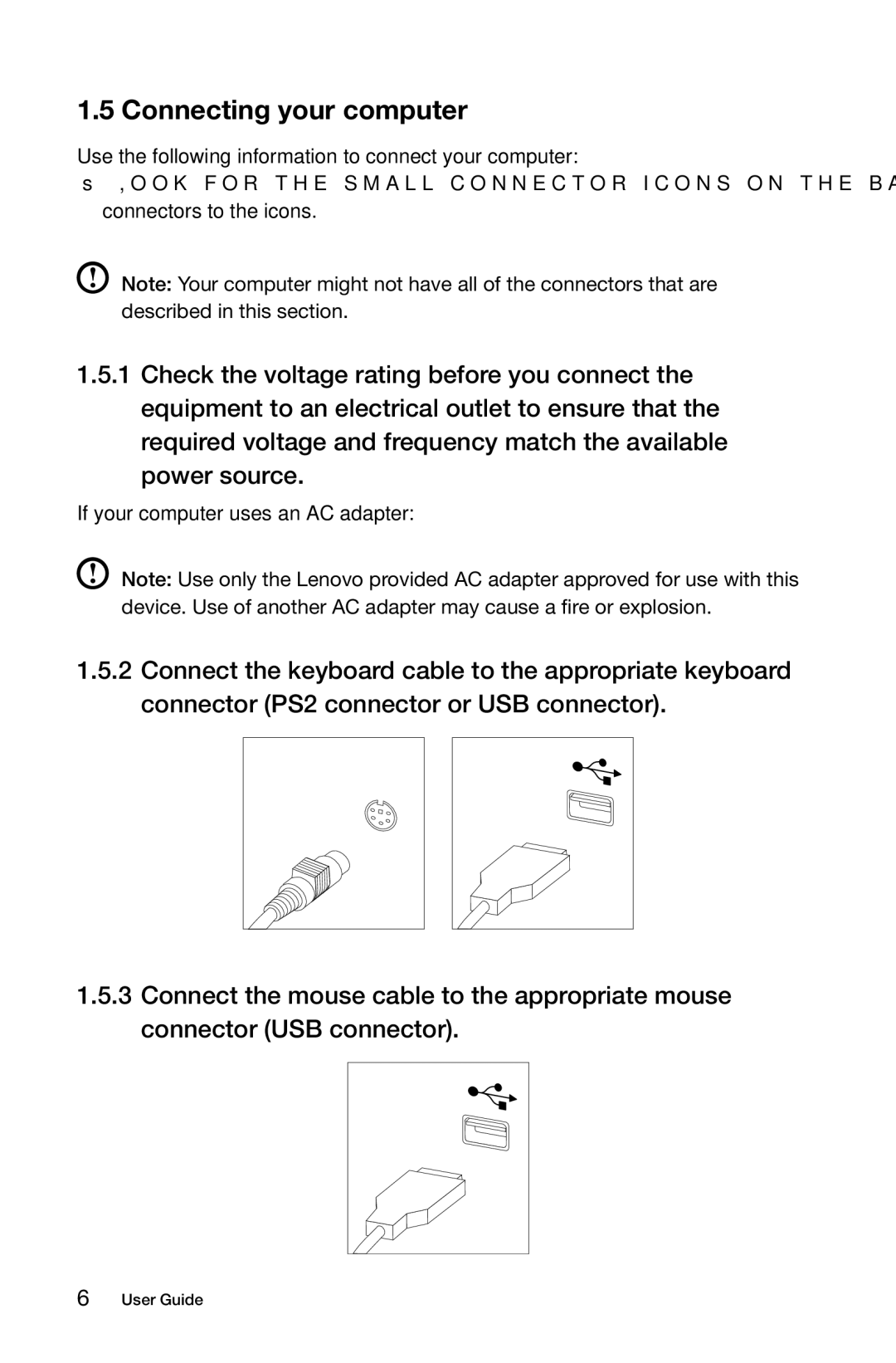 Lenovo C310, C315 manual Connecting your computer 