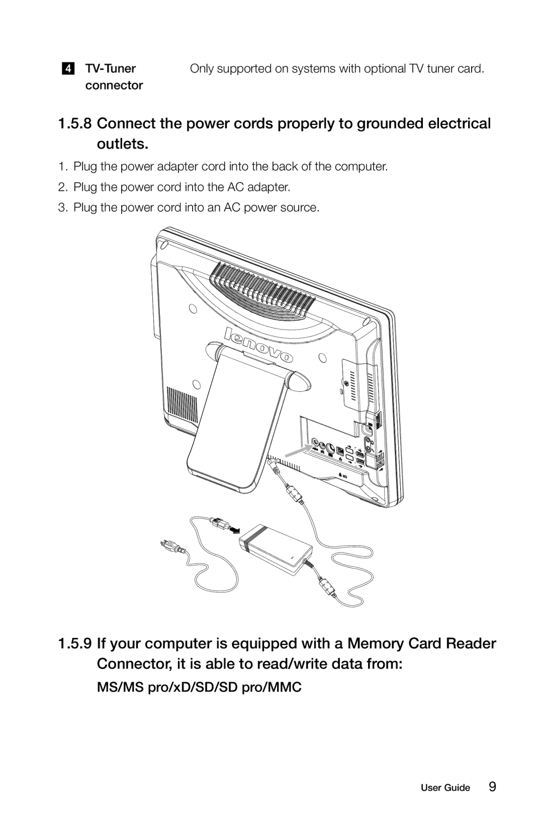 Lenovo C315, C310 manual MS/MS pro/xD/SD/SD pro/MMC 