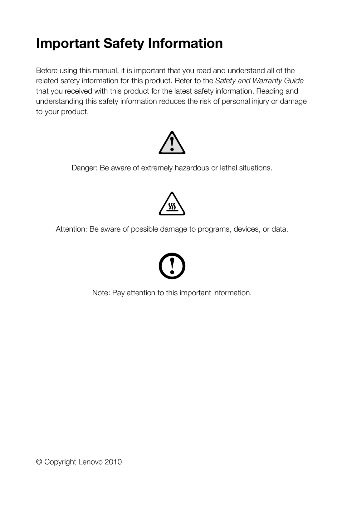 Lenovo C315, C310 manual Important Safety Information 