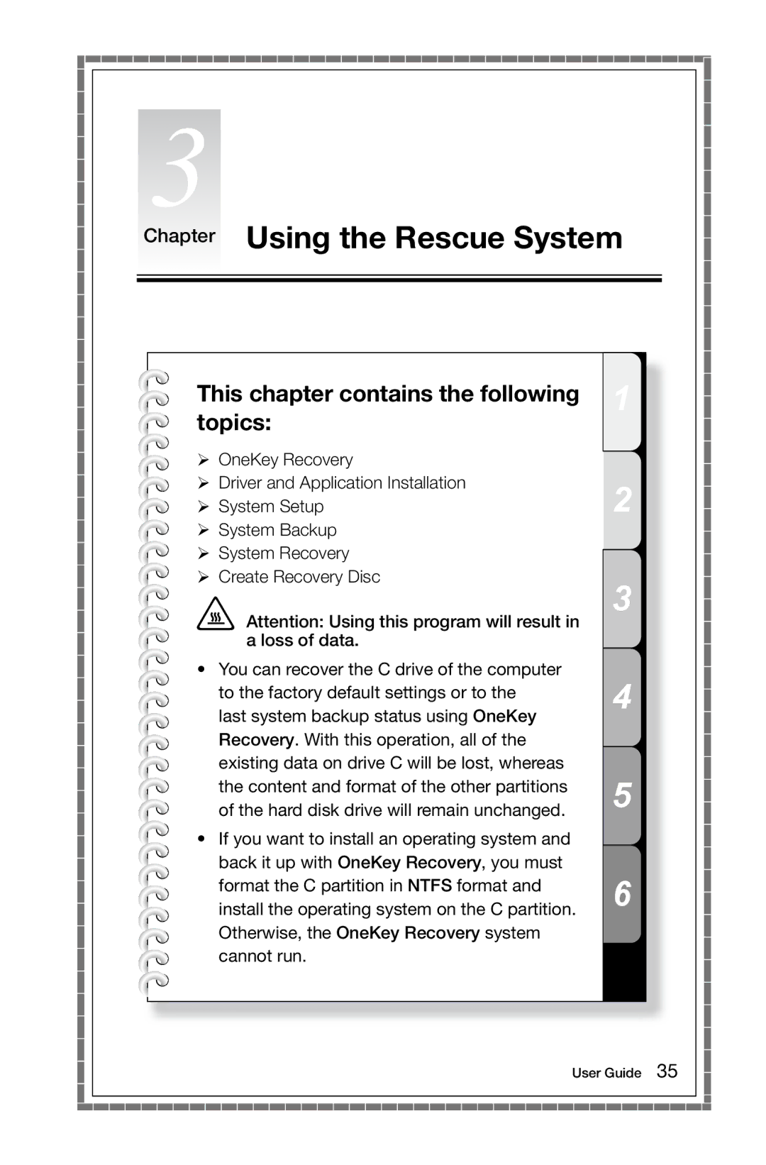 Lenovo C315, C310 manual Chapter Using the Rescue System 