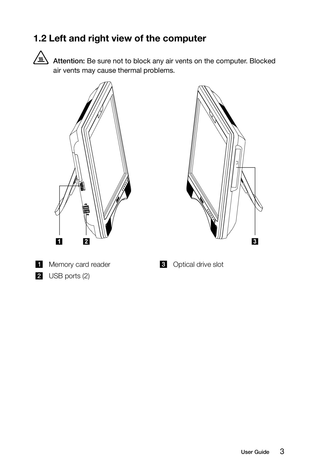 Lenovo C315, C310 manual Left and right view of the computer 