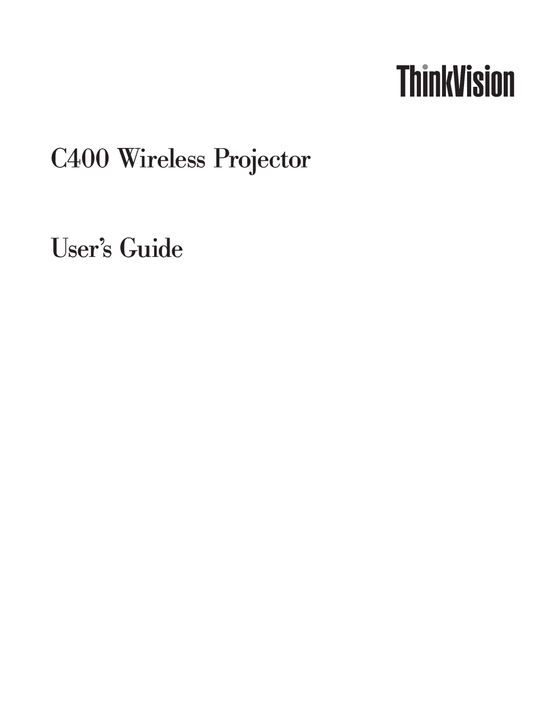 Lenovo manual C400 Wireless Projector User’s Guide 