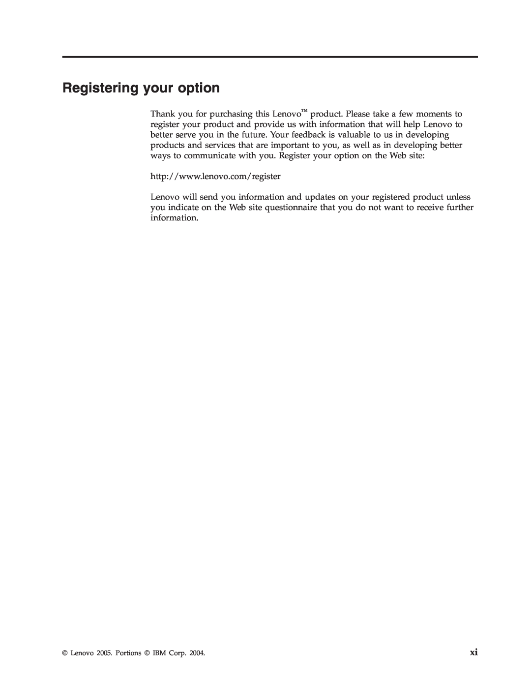 Lenovo C400 manual Registering your option 