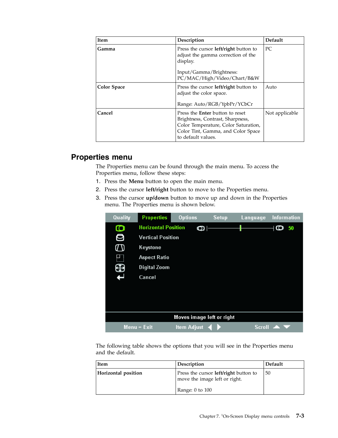 Lenovo C400 manual Properties menu 