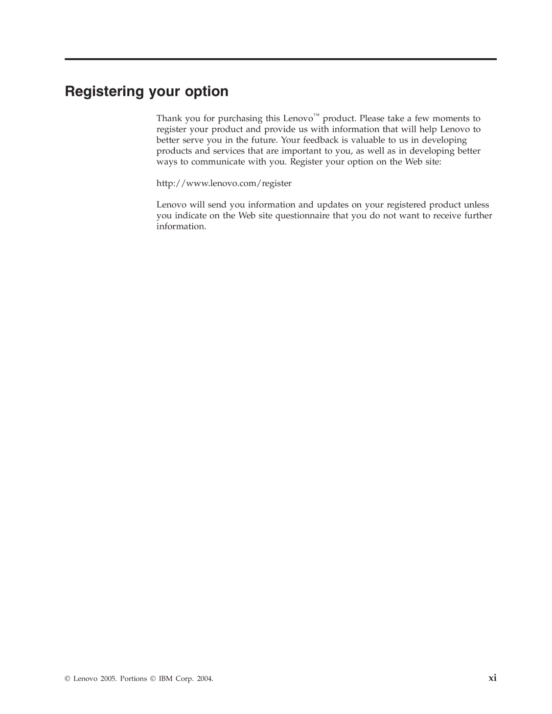 Lenovo C400 manual Registering your option 