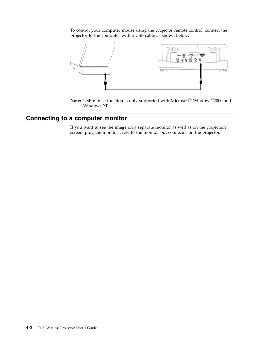 Lenovo C400 manual Connecting to a computer monitor 