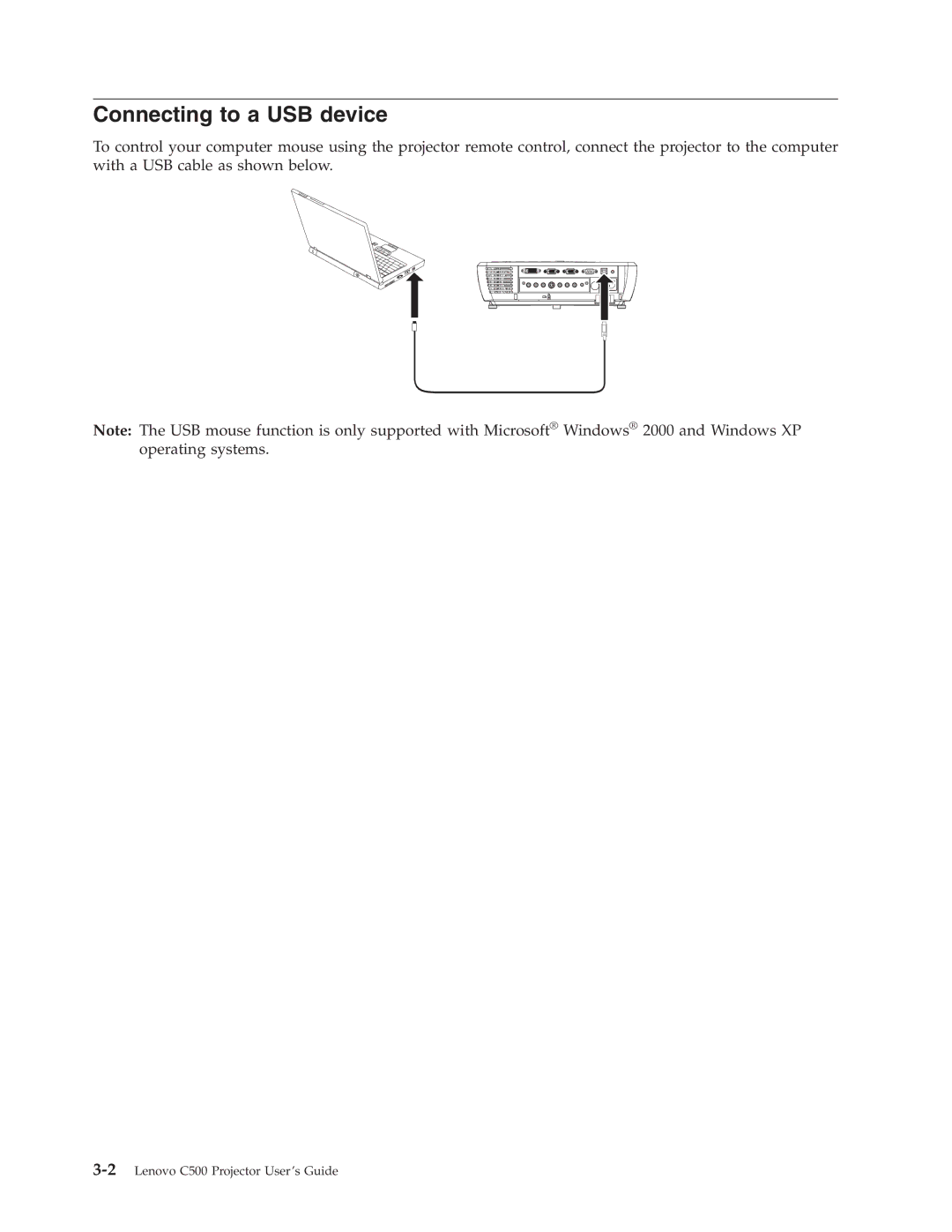 Lenovo C500 manual Connecting to a USB device 