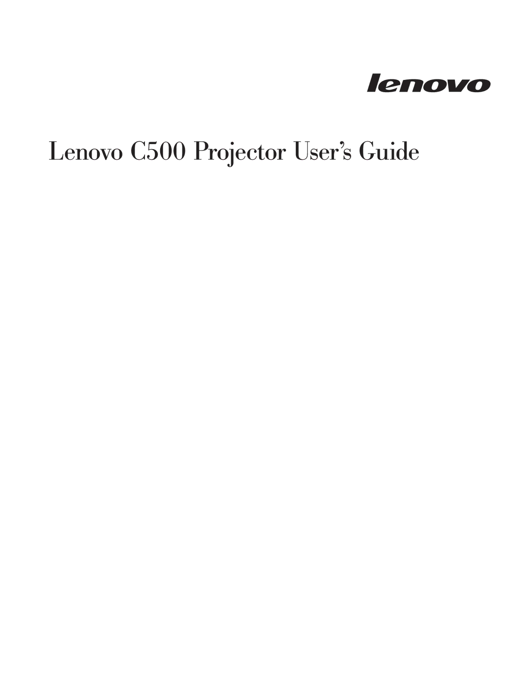 Lenovo manual Lenovo C500 Projector User’s Guide 