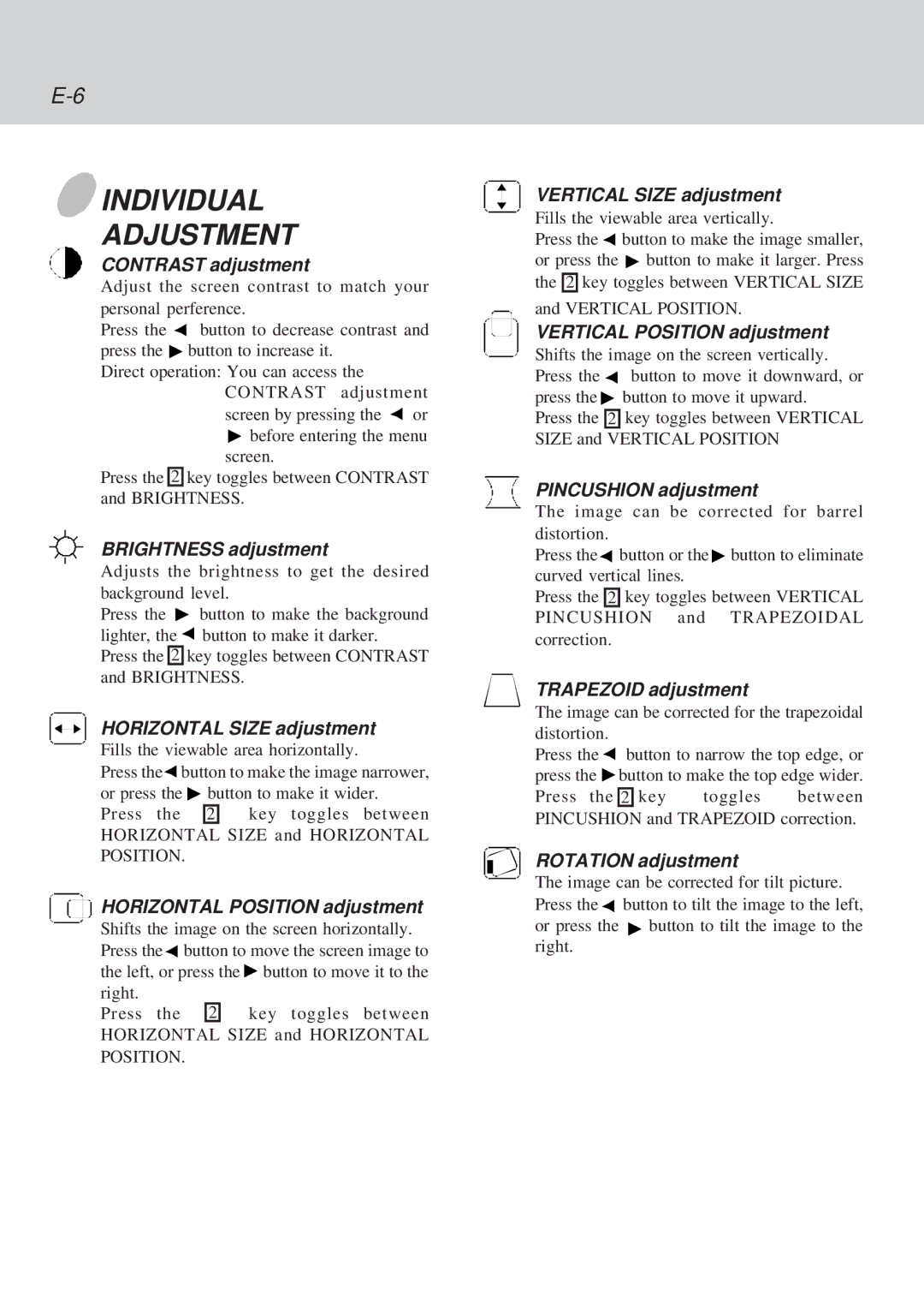 Lenovo C52 manual Individual Adjustment 