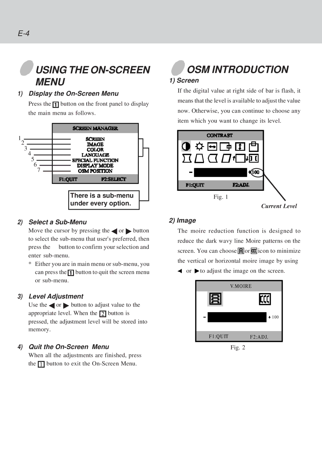 Lenovo C92 manual Using the ON-SCREEN Menu, OSM Introduction 