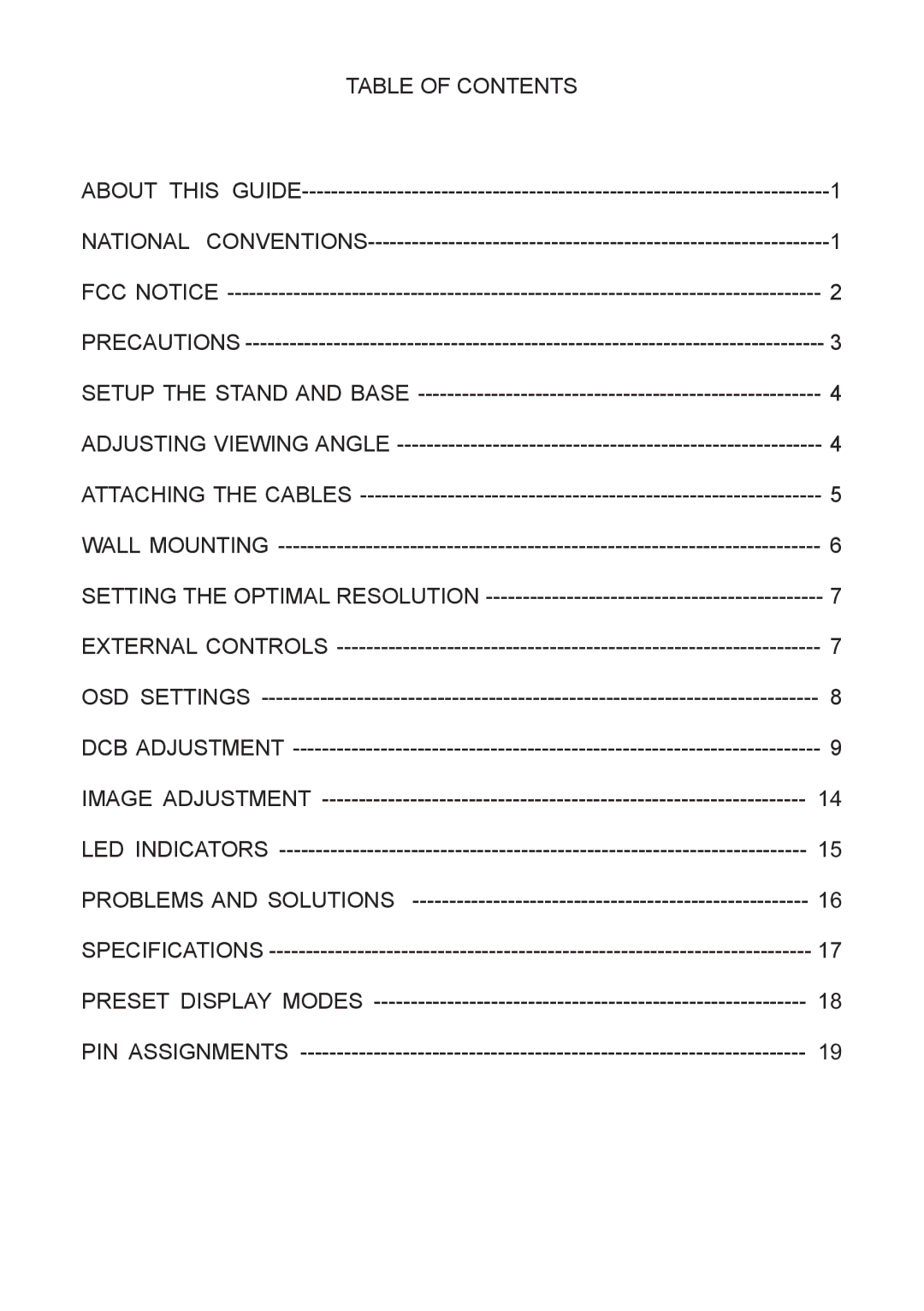 Lenovo D1960 manual Table of Contents 