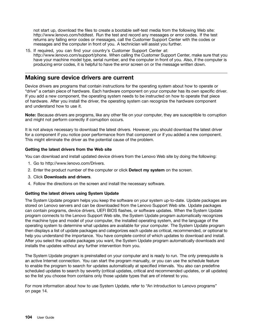 Lenovo E130, E135 manual Making sure device drivers are current, Getting the latest drivers from the Web site 