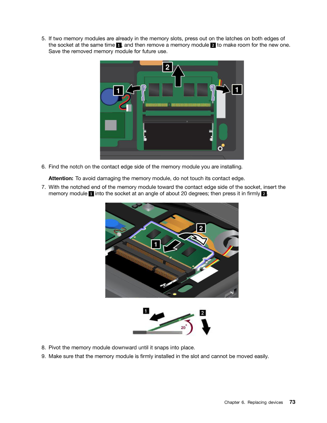 Lenovo E135, E130 manual Replacing devices 