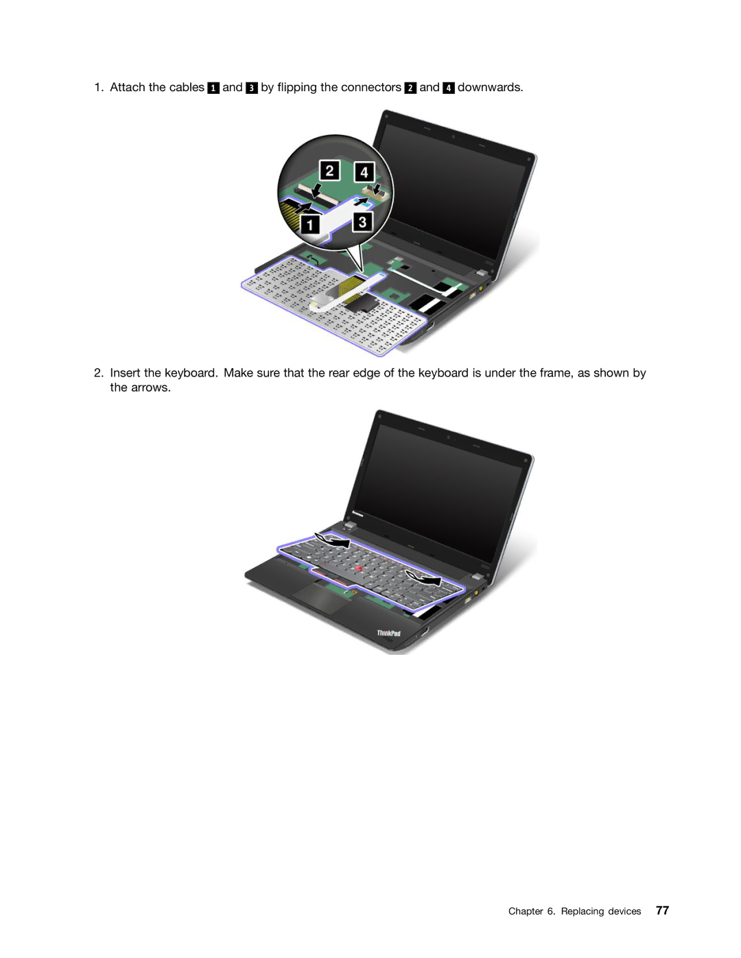 Lenovo E135, E130 manual Replacing devices 