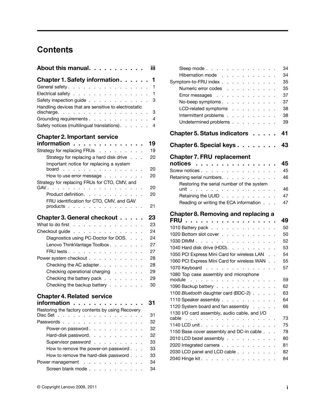 Lenovo E31, E30, EDGE 13 manual Contents 