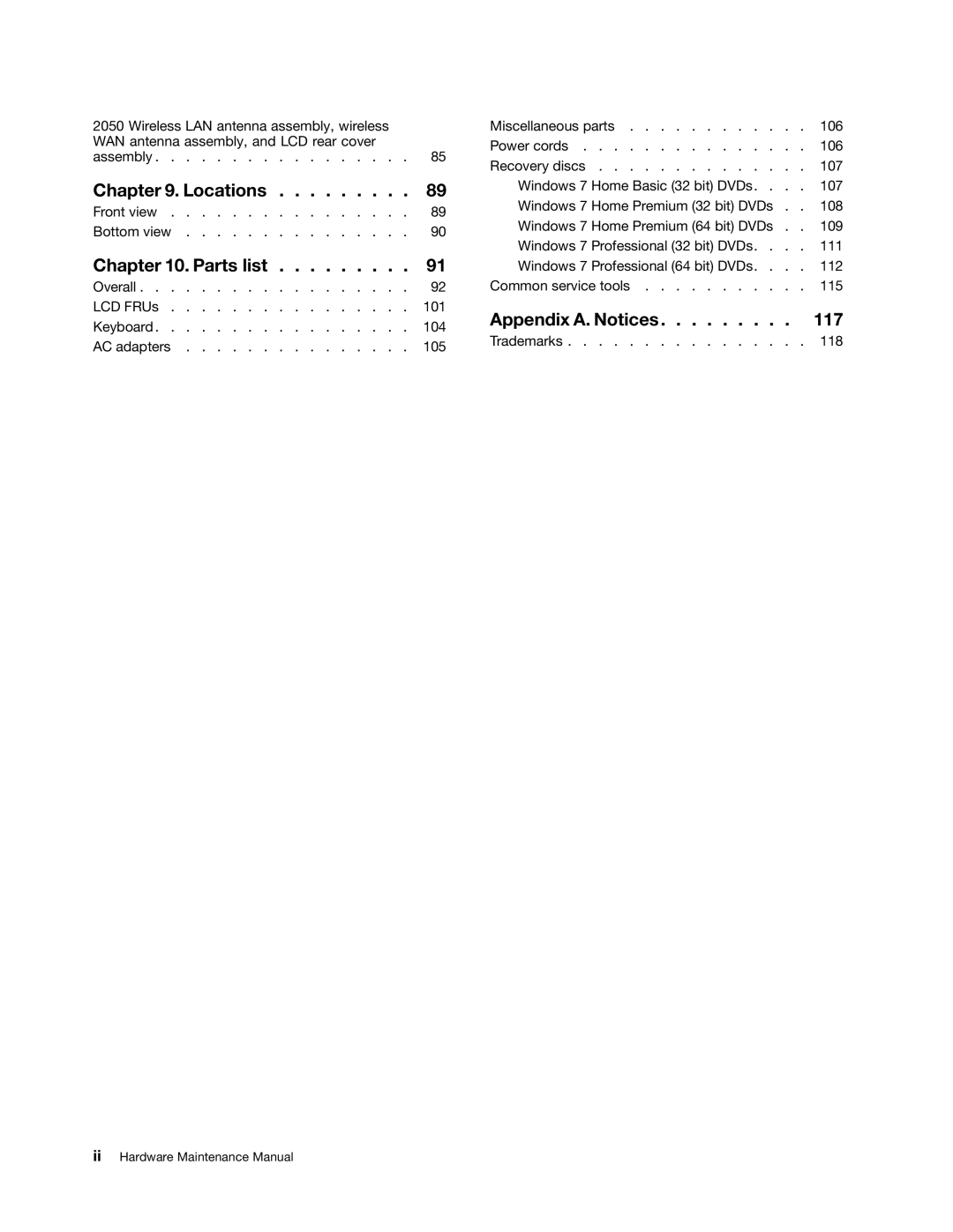 Lenovo E30, E31, EDGE 13 manual Locations 