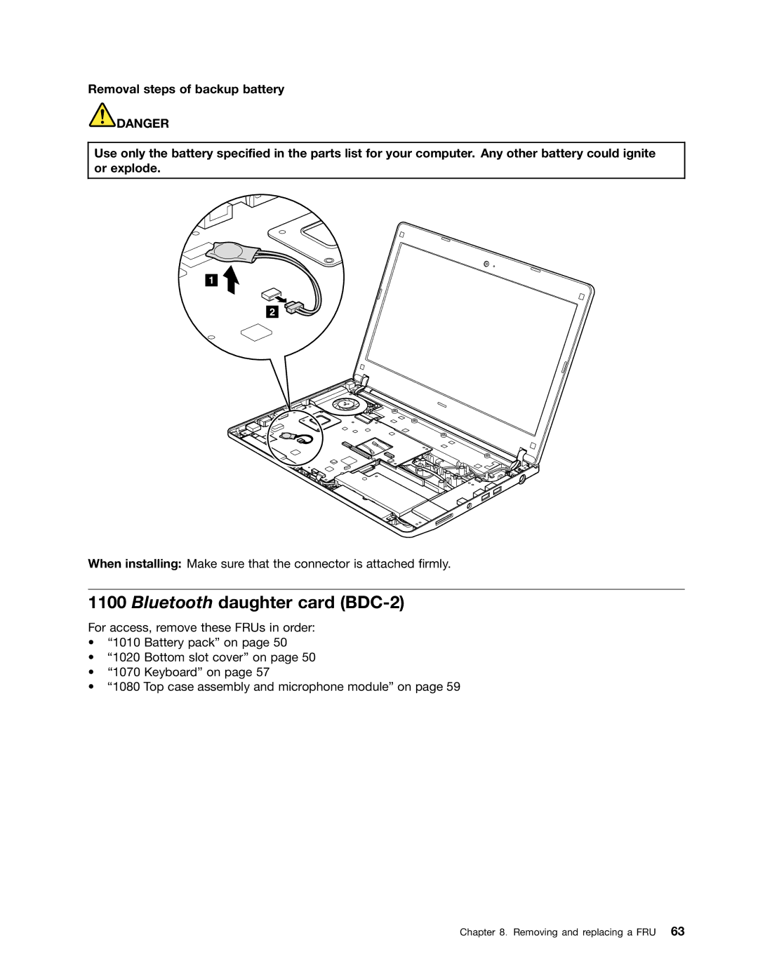 Lenovo E31, E30, EDGE 13 manual Bluetooth daughter card BDC-2 