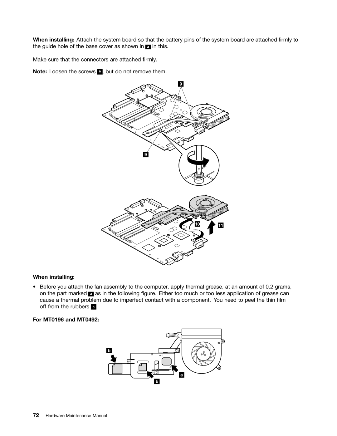 Lenovo E31, E30, EDGE 13 manual When installing, For MT0196 and MT0492 