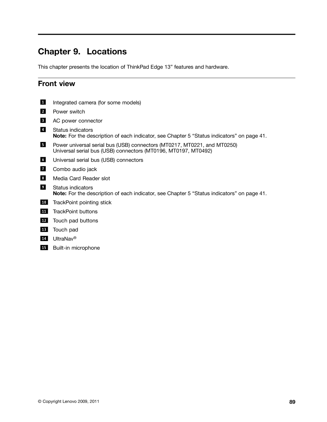 Lenovo EDGE 13, E31, E30 manual Locations, Front view 