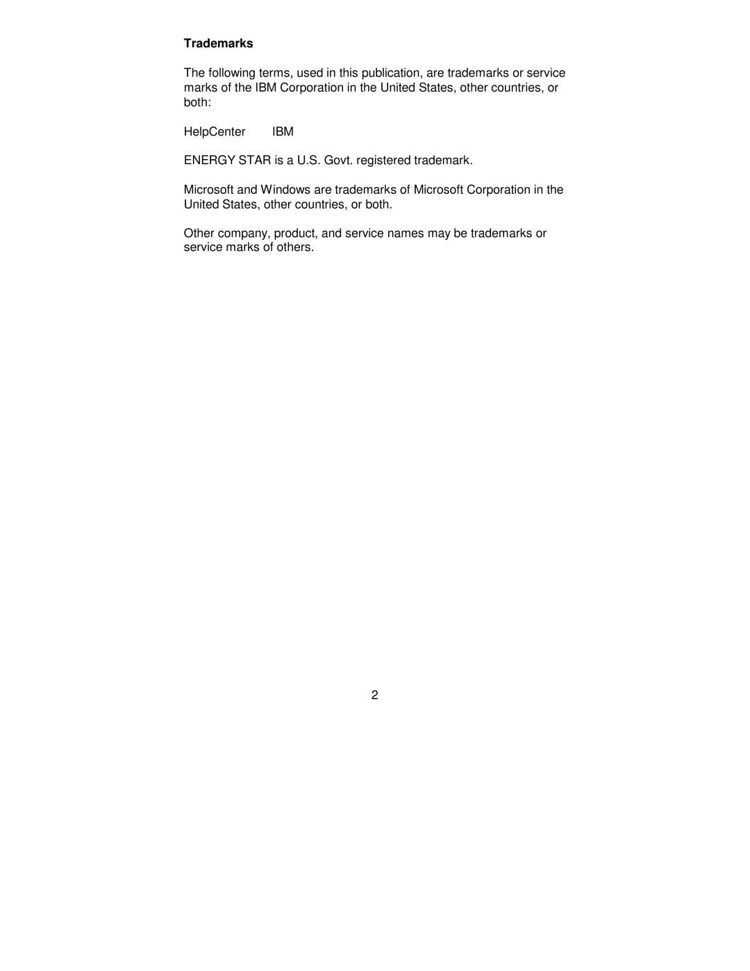 Lenovo 06P3799, E40, 22P4585, 2248-0CN, 2248-0CE manual Trademarks 