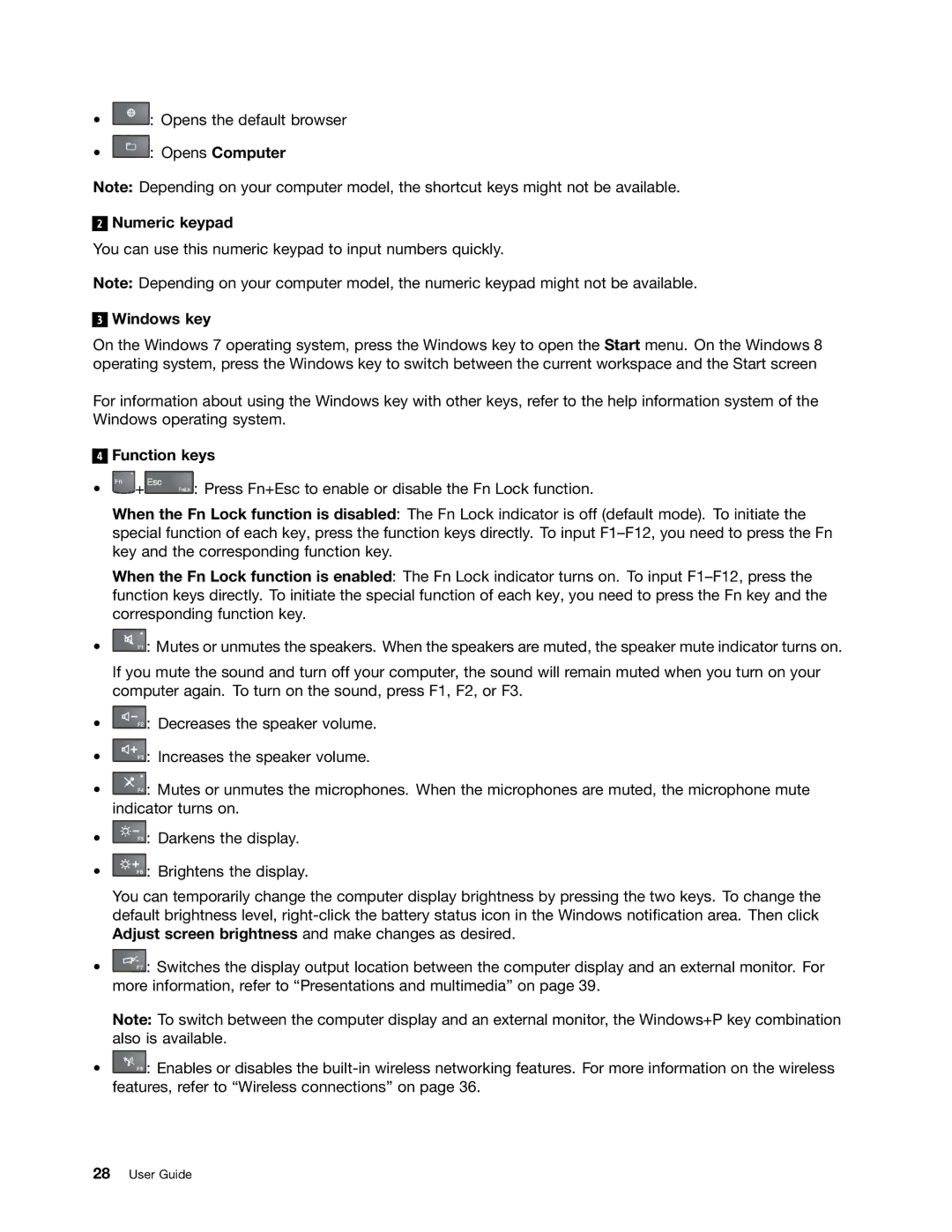 Lenovo E431, E531 manual Opens the default browser Opens Computer 