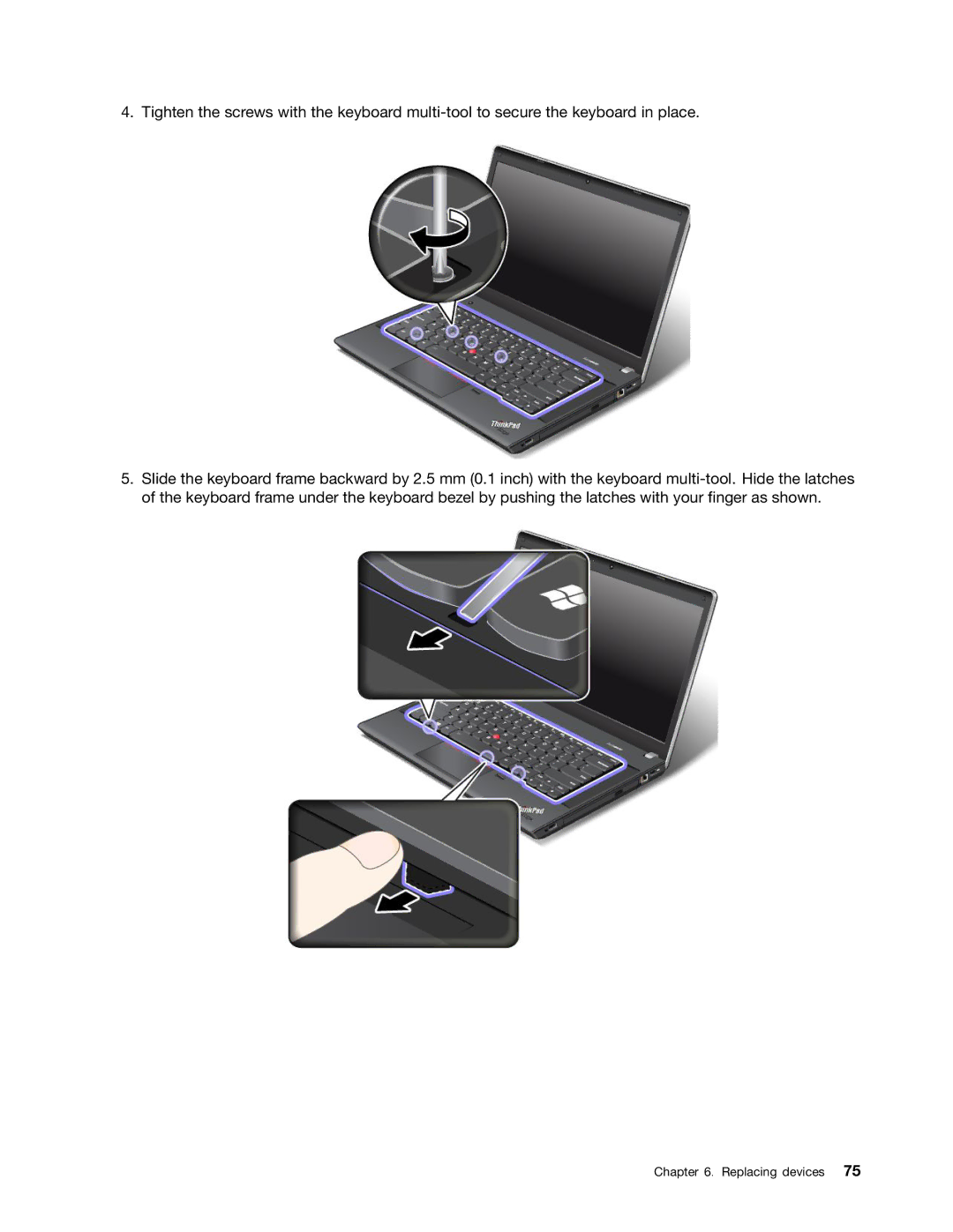 Lenovo E531, E431 manual Replacing devices 