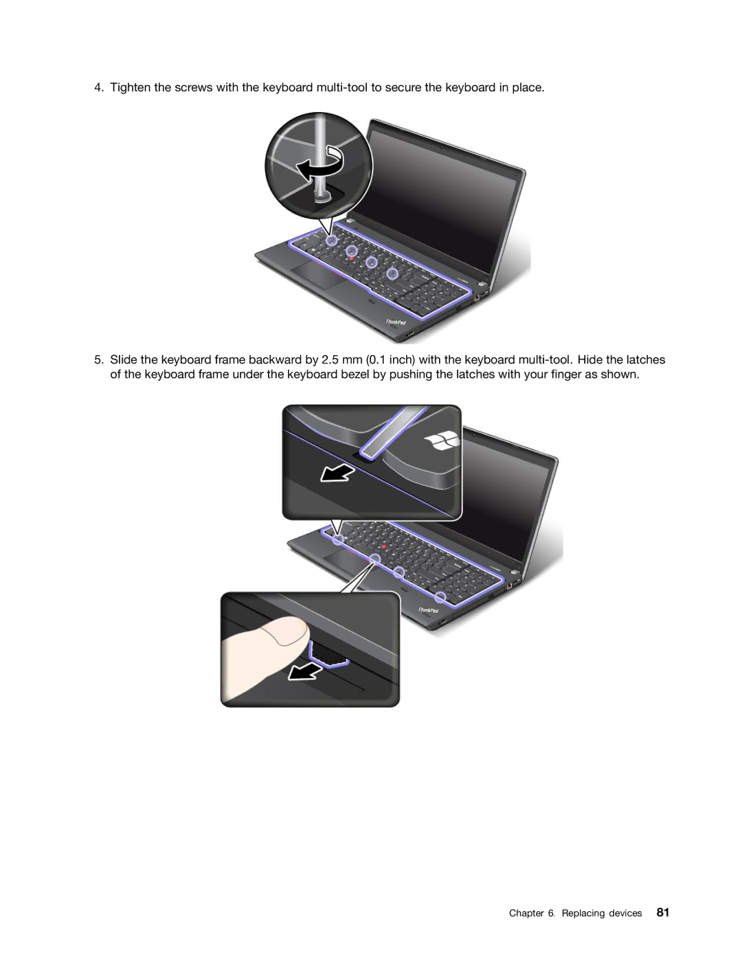 Lenovo E531, E431 manual Replacing devices 