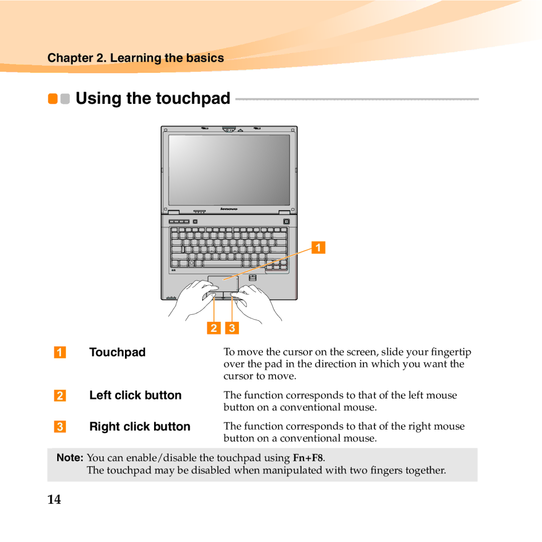 Lenovo E46 manual Using the touchpad, Left click button 