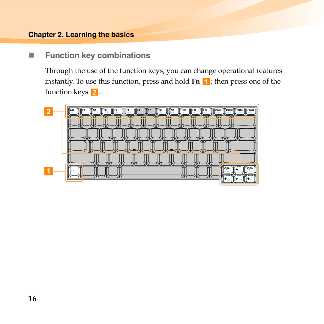 Lenovo E46 manual „ Function key combinations 