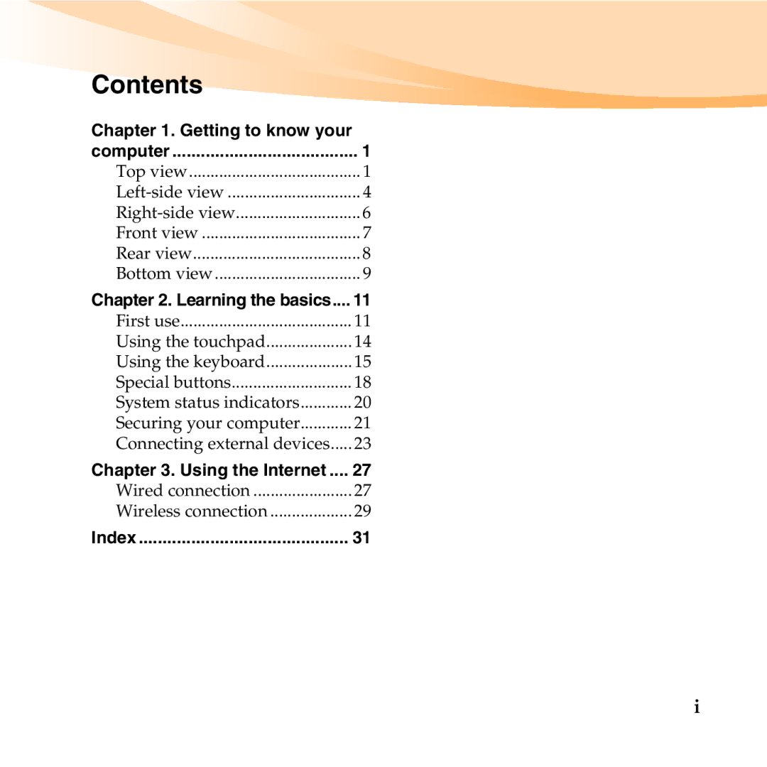 Lenovo E46 manual Contents 