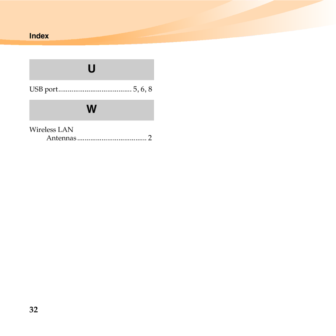 Lenovo E46 manual Index 