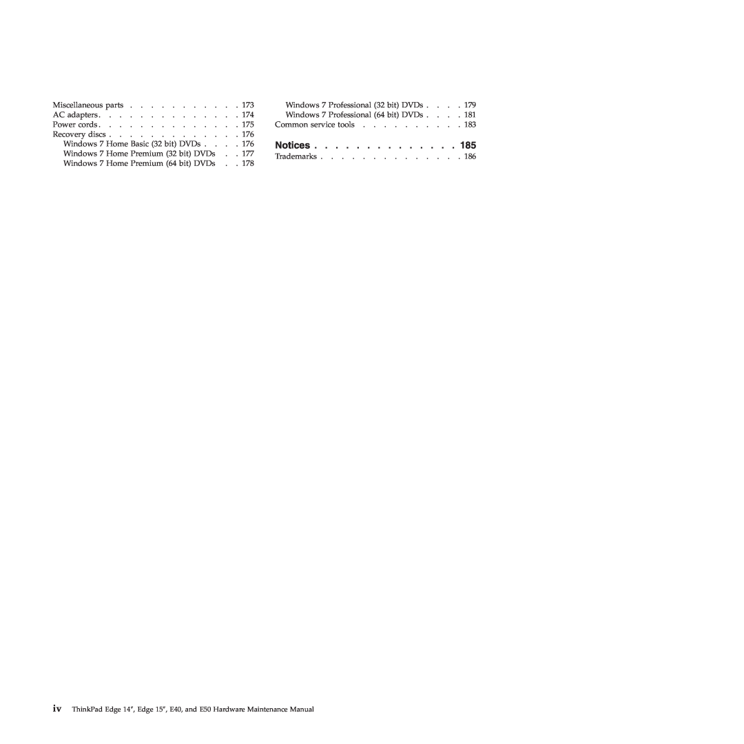 Lenovo E50, E40 manual Notices 