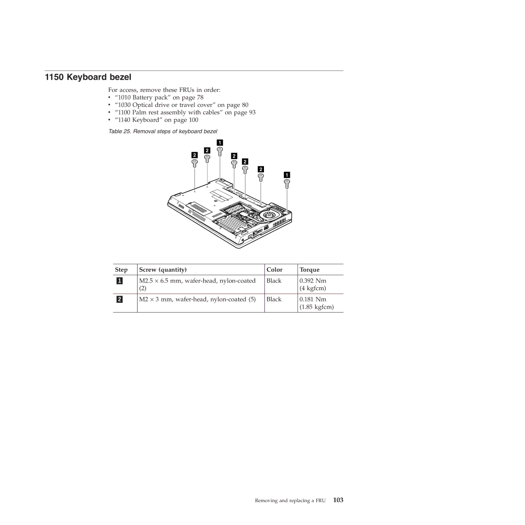 Lenovo E40, E50 manual Keyboard bezel 