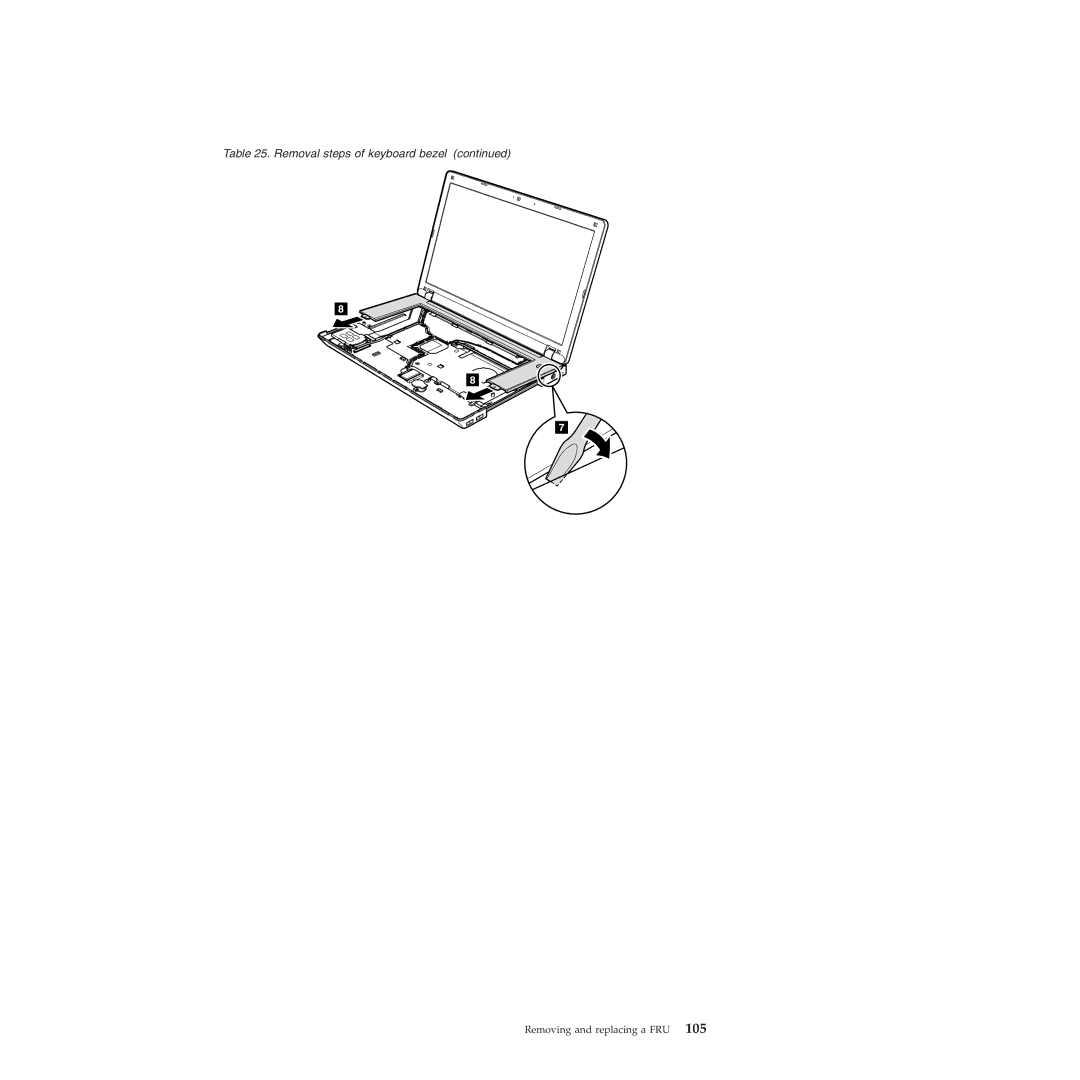 Lenovo E40, E50 manual Removal steps of keyboard bezel 