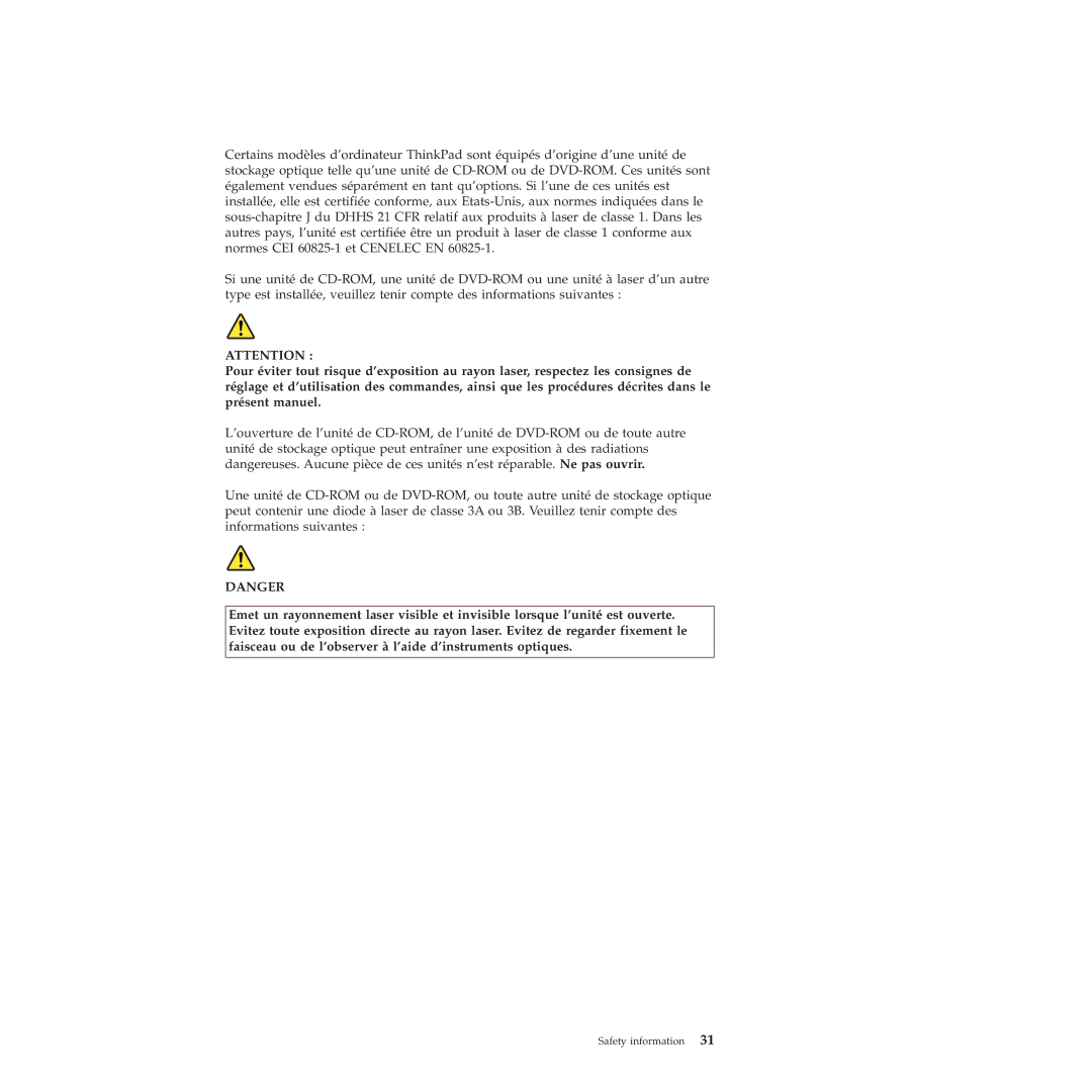 Lenovo E40, E50 manual Safety information 