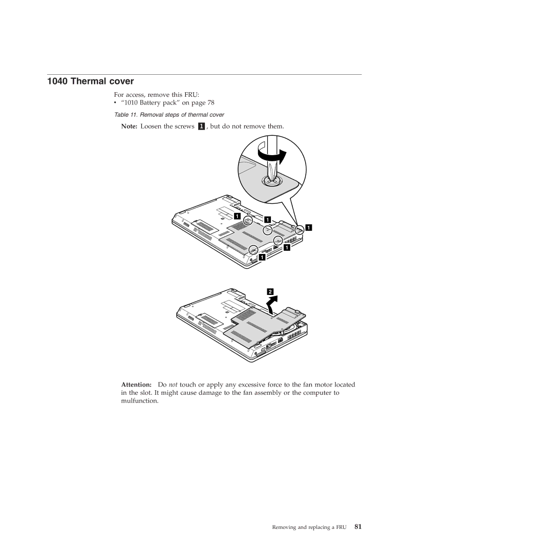 Lenovo E40, E50 manual Thermal cover 