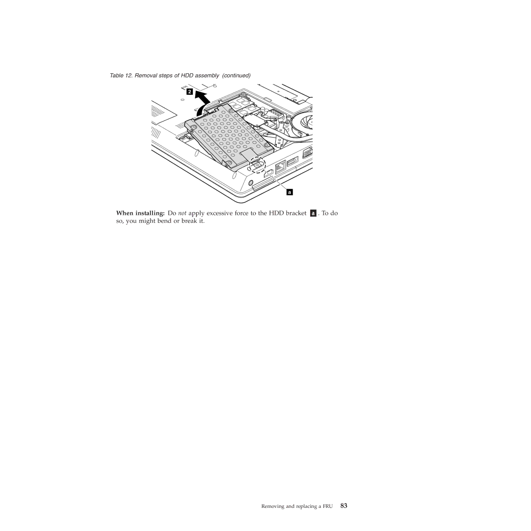 Lenovo E40, E50 manual Removal steps of HDD assembly 